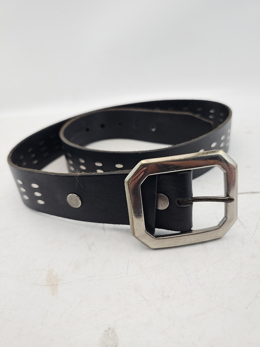 True Religion Perforated Leather Belt